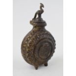 A reproduction bronze Islamic / Turkish style moon flask, freestanding, 15cm tall.