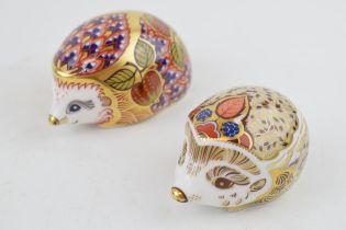 Two Royal Crown Derby paperweights, Orchard Hedgehog, exclusive for the RCD Collectors Guild, gold