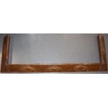 Arts and Crafts style fire surround / fender in copper. Stylised floral repeated pattern. 105cm x