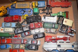 A collection of vintage die-cast model vehicles by manufacturers Dinky, Corgi and similar
