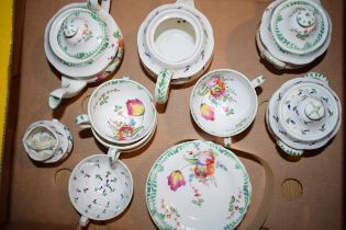 An early 19th century hand painted porcelain floral pattern part child’s tea service and similar