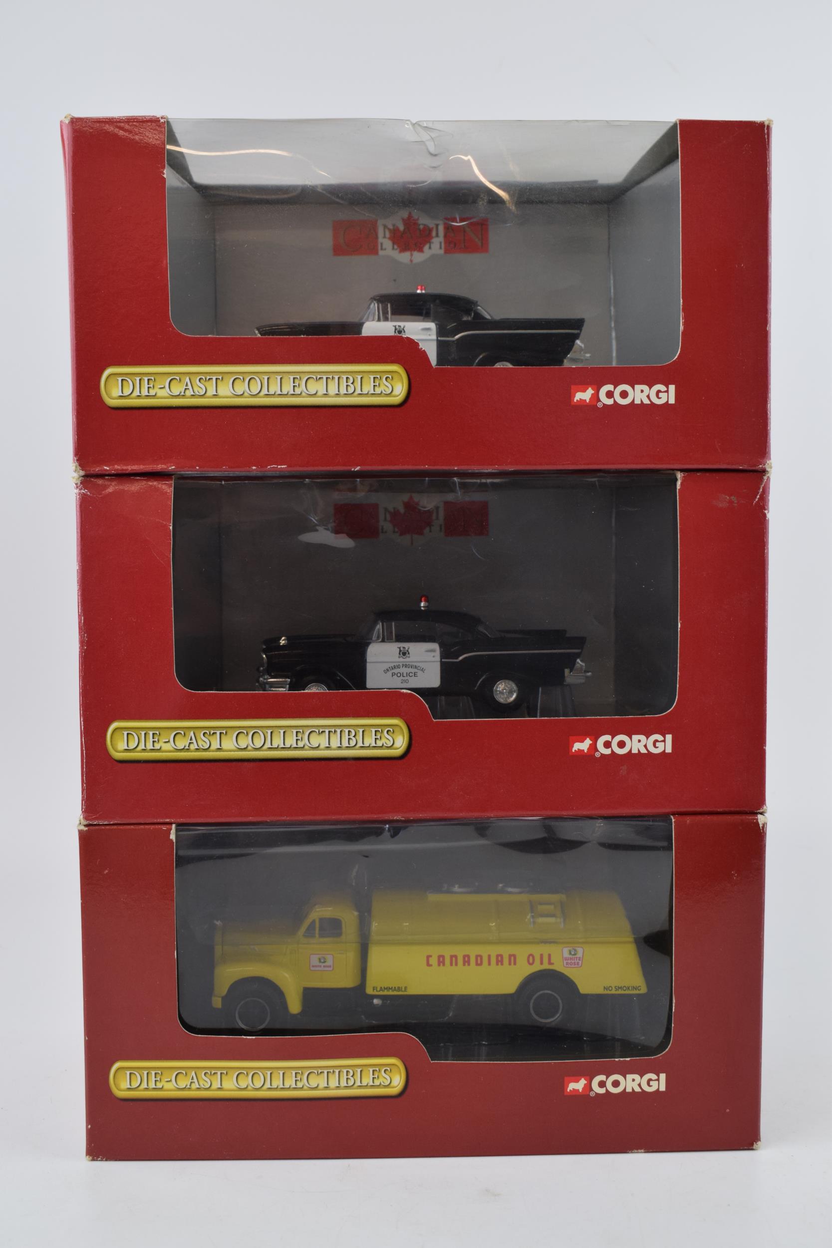 Boxed Corgi die-cast models to include a Corgi 53301 1/50 Canadian Collection Mack B Rigid Tanker