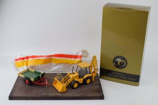 JCB 'Fifty Years of Worldwide Success' 1945-1995 model of a Sitemaster and a trailer, 36cm wide with