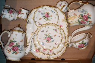 Royal Crown Derby items in the Derby Days patterns to include 2 coffee pots, a lidded sugar and