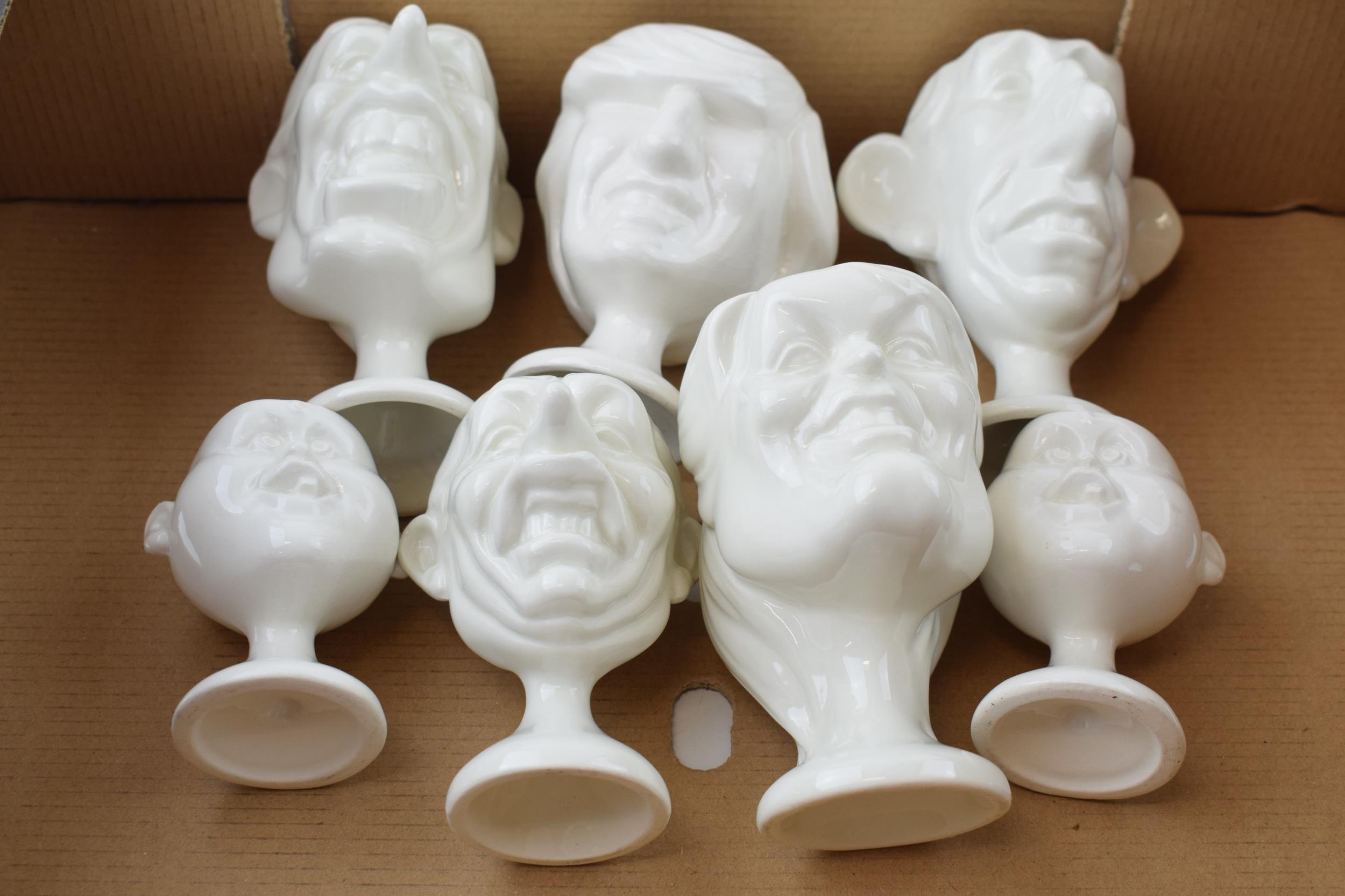 A collection of Fluck and Law Spitting Image egg cups to include Charles, Diana, William as a - Image 2 of 5