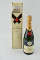 A bottle of Moet Brut Imperial Champagne awarded to JCB workers for the 50th anniversiary in