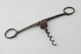 Unusual Victorian scissor style corkscrew, presumed German, possibly by Thill and Kull, circa 1890s,