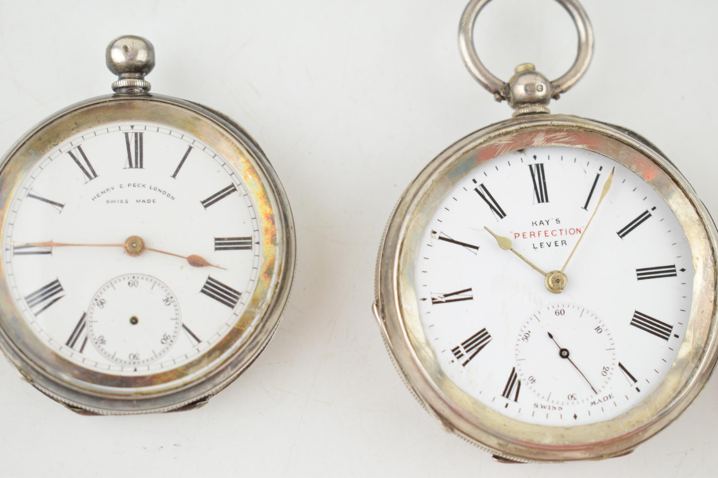 A collection of silver antique pocket watches a/f to include 1 plated example. (10) - Image 6 of 7