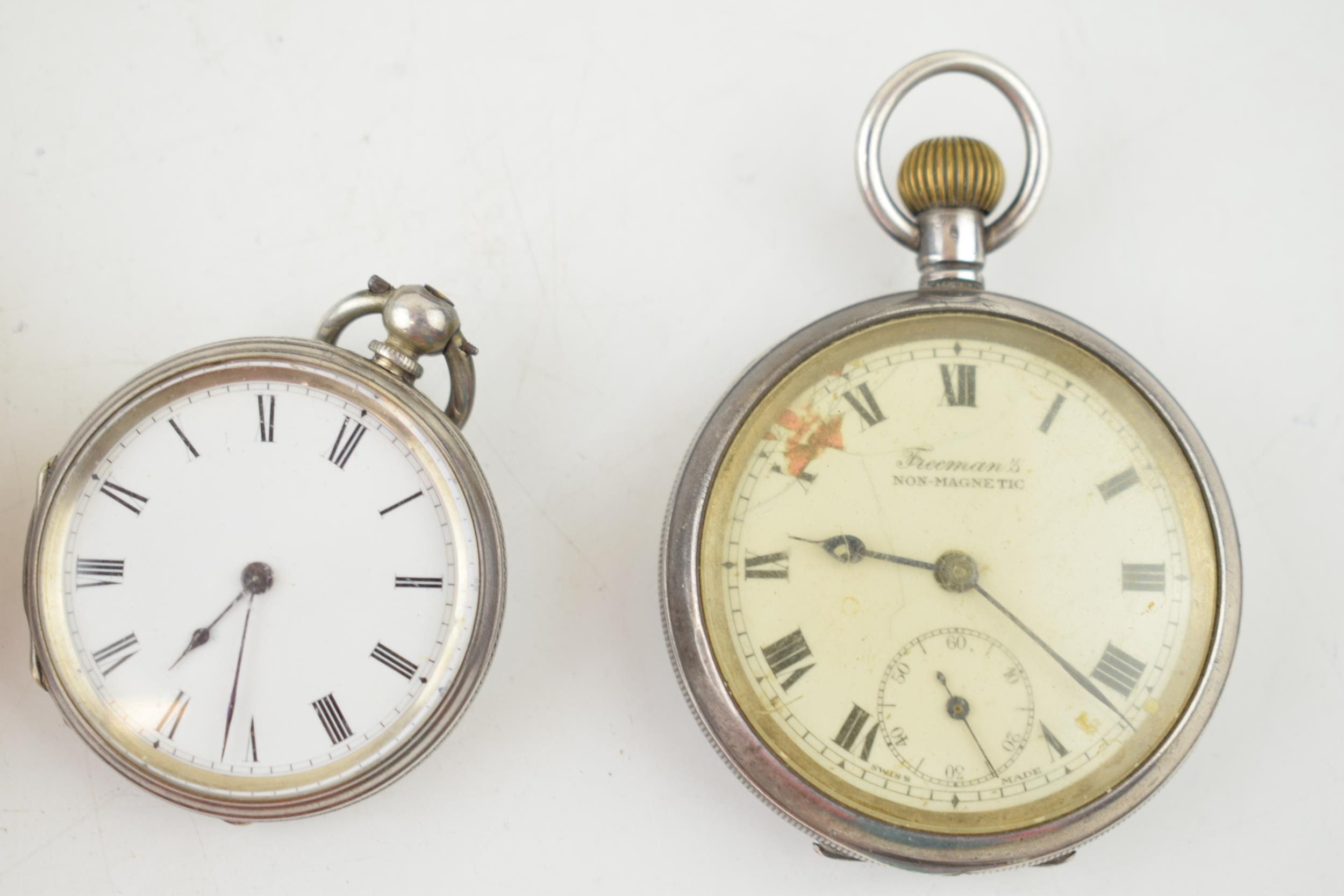 A collection of silver antique pocket watches a/f to include 1 plated example. (10) - Image 5 of 7