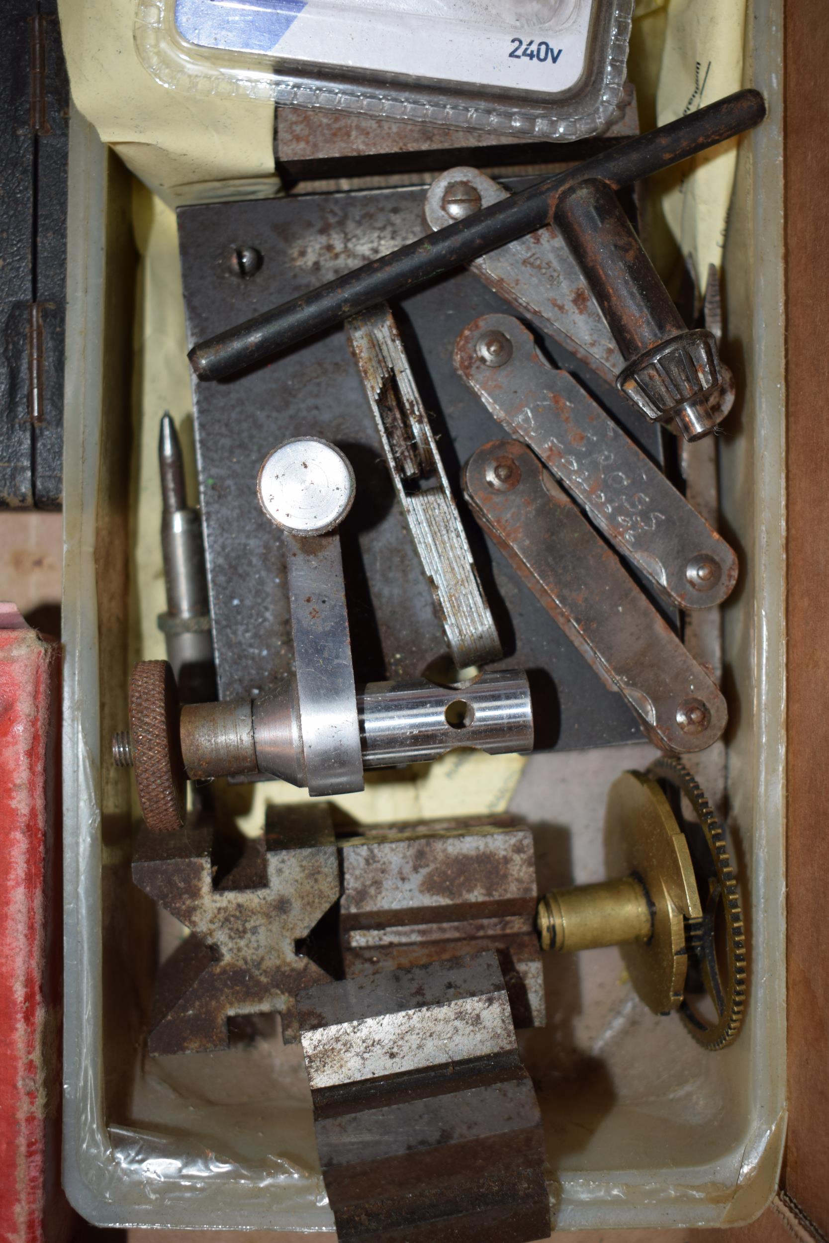 A collection of tools and clock parts suitable for a clock repairer or restorer. (Qty) - Image 8 of 10