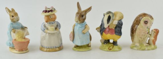 A collection of Royal Albert 'Beatrix Potter' F. Warne figures to include Old Mr Brown, Tommy Brock,