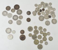 A collection of UK silver coins to include George IV coins, 10.3 grams, William IV examples such