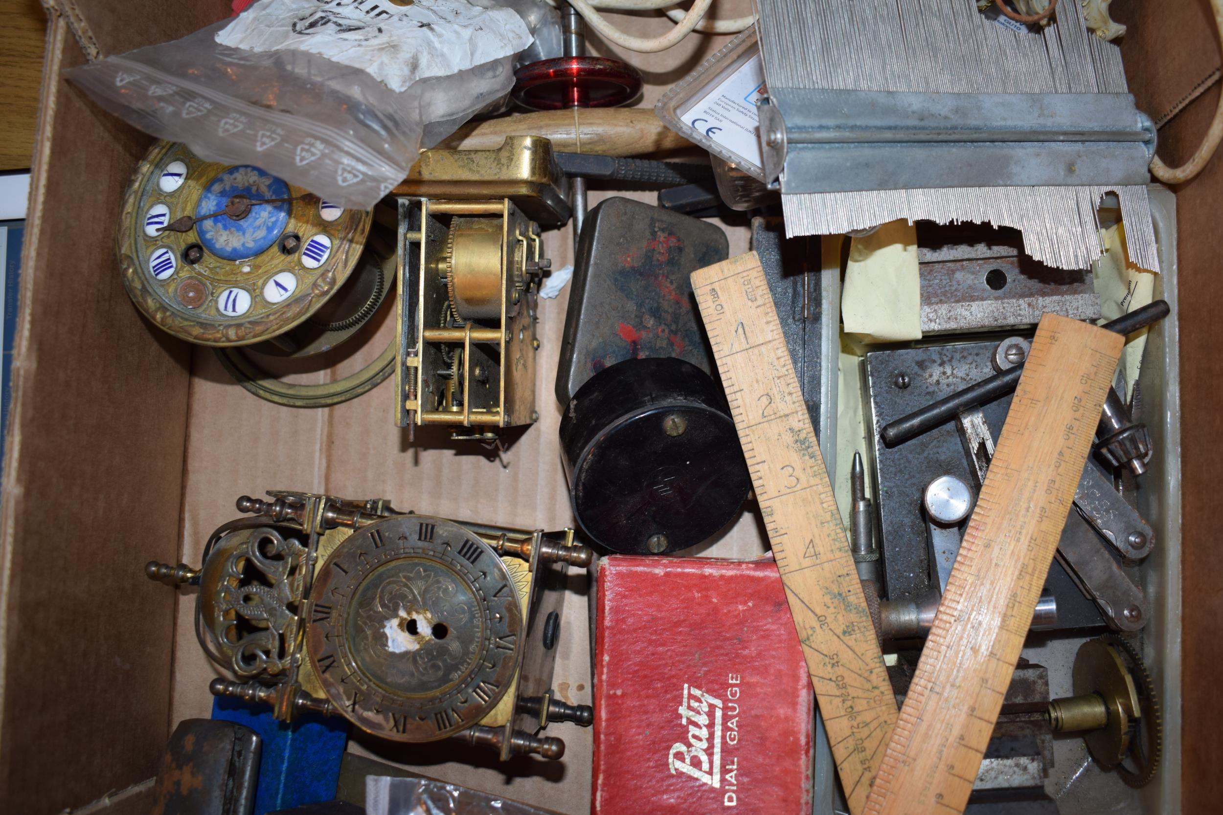 A collection of tools and clock parts suitable for a clock repairer or restorer. (Qty) - Image 3 of 10