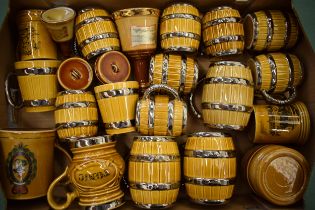 A good collection of Wade tankards in the form of biscuit barrels and others (Qty). Mostly in good