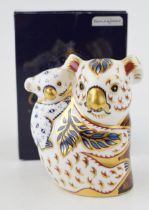 A Royal Crown Derby paperweight, Koala and Baby from the Australian Collection, 11cm, a gold