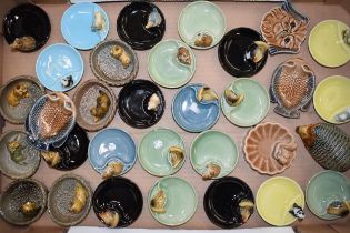 An interesting collection of Wade animal pin dishes to include unusual examples such as a panda,