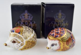 Two Royal Crown Derby paperweights, Orchard Hedgehog, exclusive for the RCD Collectors Guild, gold