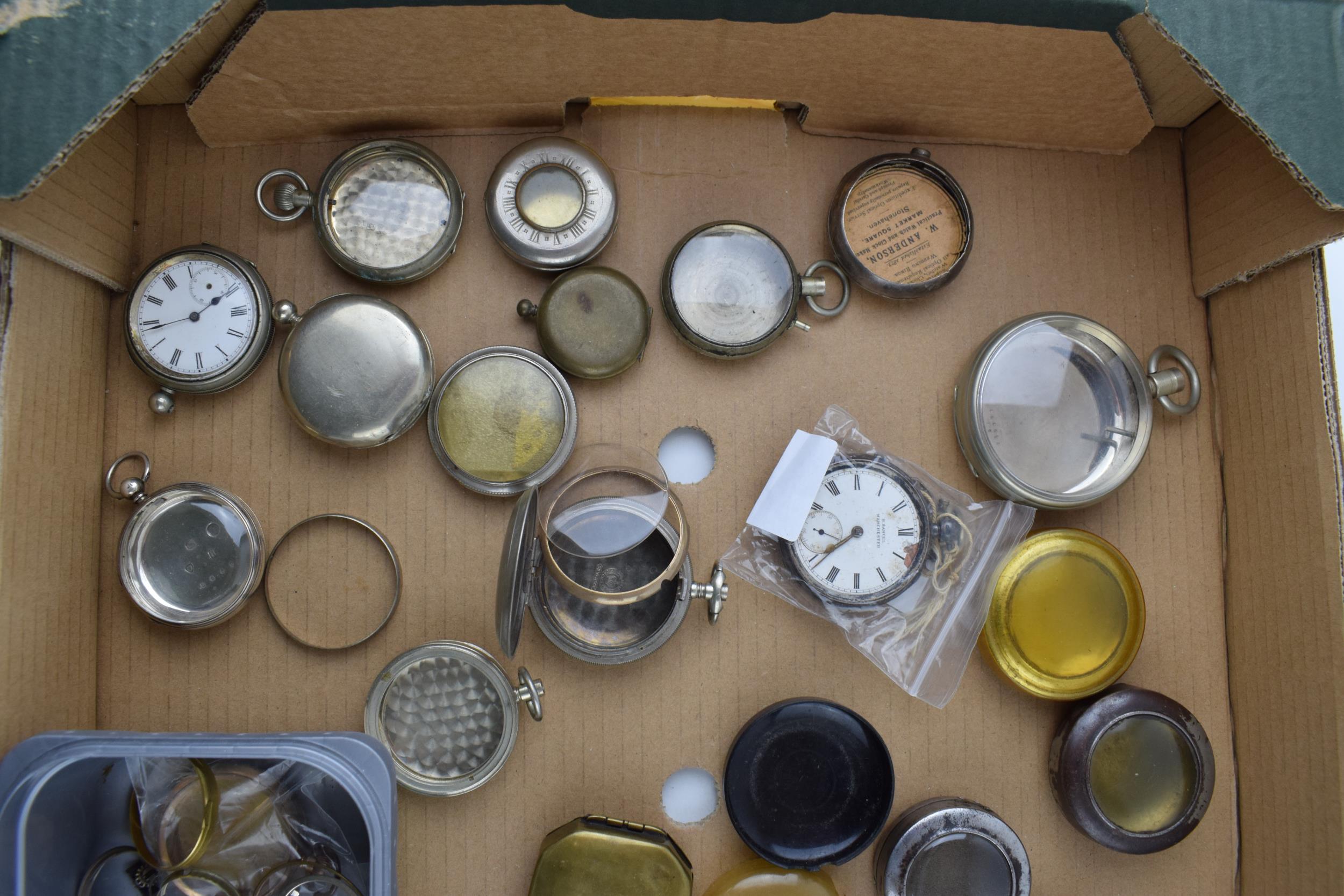 A large collection of antique and vintage pocket watches, movements and dials together with - Image 3 of 6