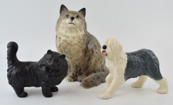 A collection of Beswick figures to include 1867 seated, standing black cat and Beswick Olde