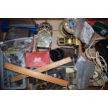 A collection of tools and clock parts suitable for a clock repairer or restorer. (Qty)