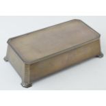 Silver cigarette box hallmarked and inscribed with monogram to inside of lid, dated 1931.Wood