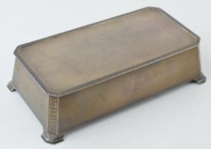 Silver cigarette box hallmarked and inscribed with monogram to inside of lid, dated 1931.Wood