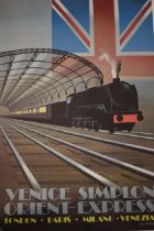 Venice Simplon Orient Express by Fix Masseau 'Victoria Station London', 97cm tall x 62cm.