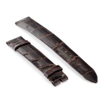 An original vintage Rolex 14mm dark brown genuine crocodile leather watch strap. 'Rolex of Geneva'