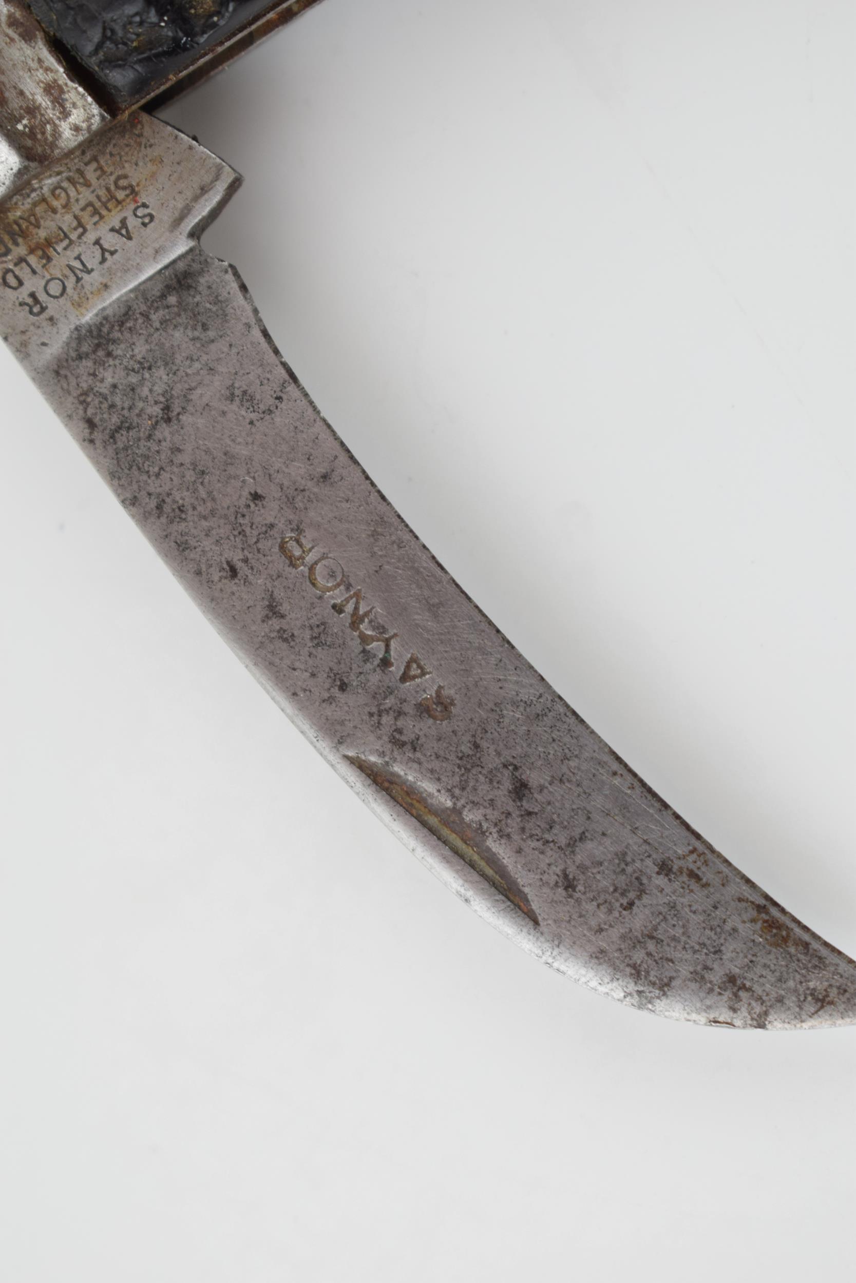 Saynor Sheffield Bone Handle Flat Cap Folding Pocket Knife Pruner c1900 10cm closed 17.5cm open - Image 4 of 7