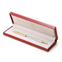 Must de Cartier Ballpoint-Pen, with brushed finish and gilt-metal highlights, serial number