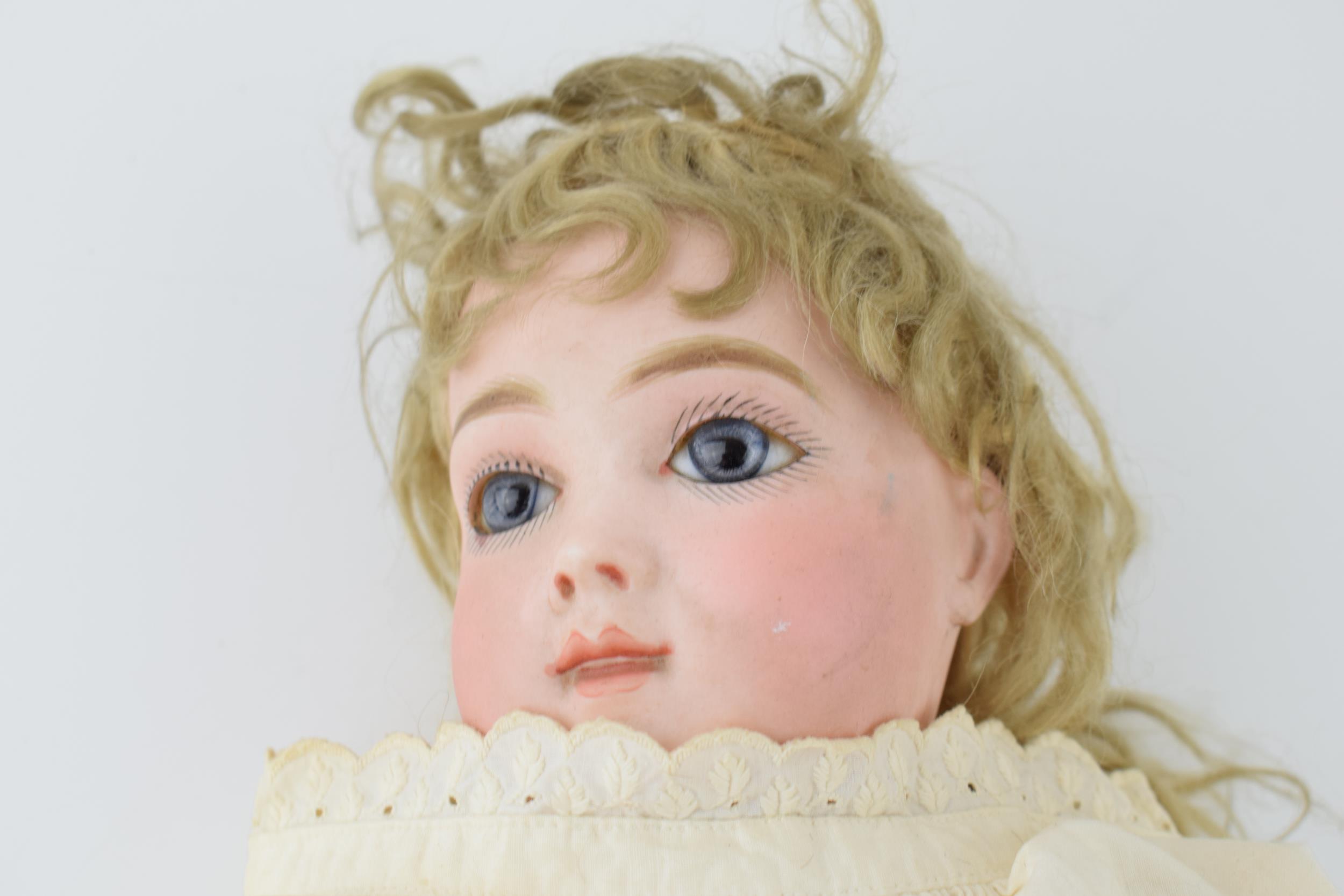 Bisque head antique doll, possibly Bro or Jumeau. Blue glass eyes with composite limbs. Height 52cm. - Bild 4 aus 53