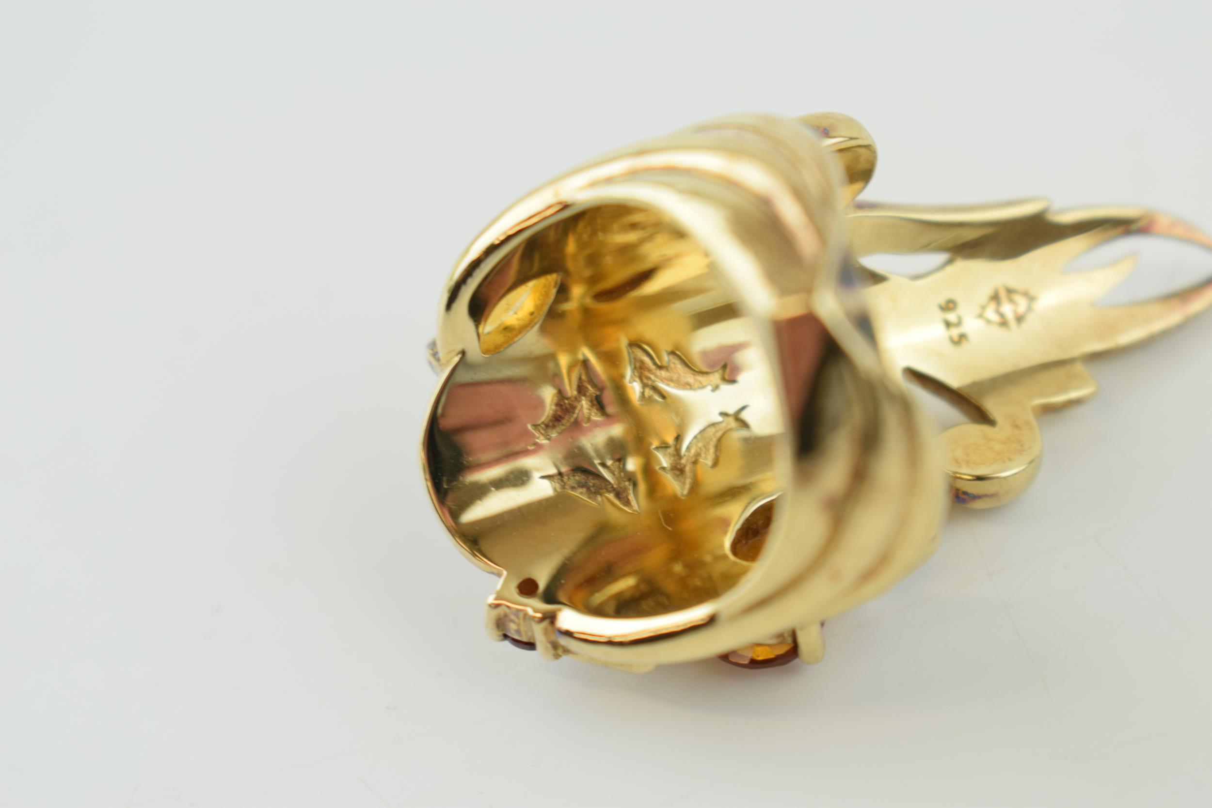 A Stephen Webster silver gilt citrine and gemstone ring, signed, boxed, 24.8 grams, size N/O. - Image 5 of 5