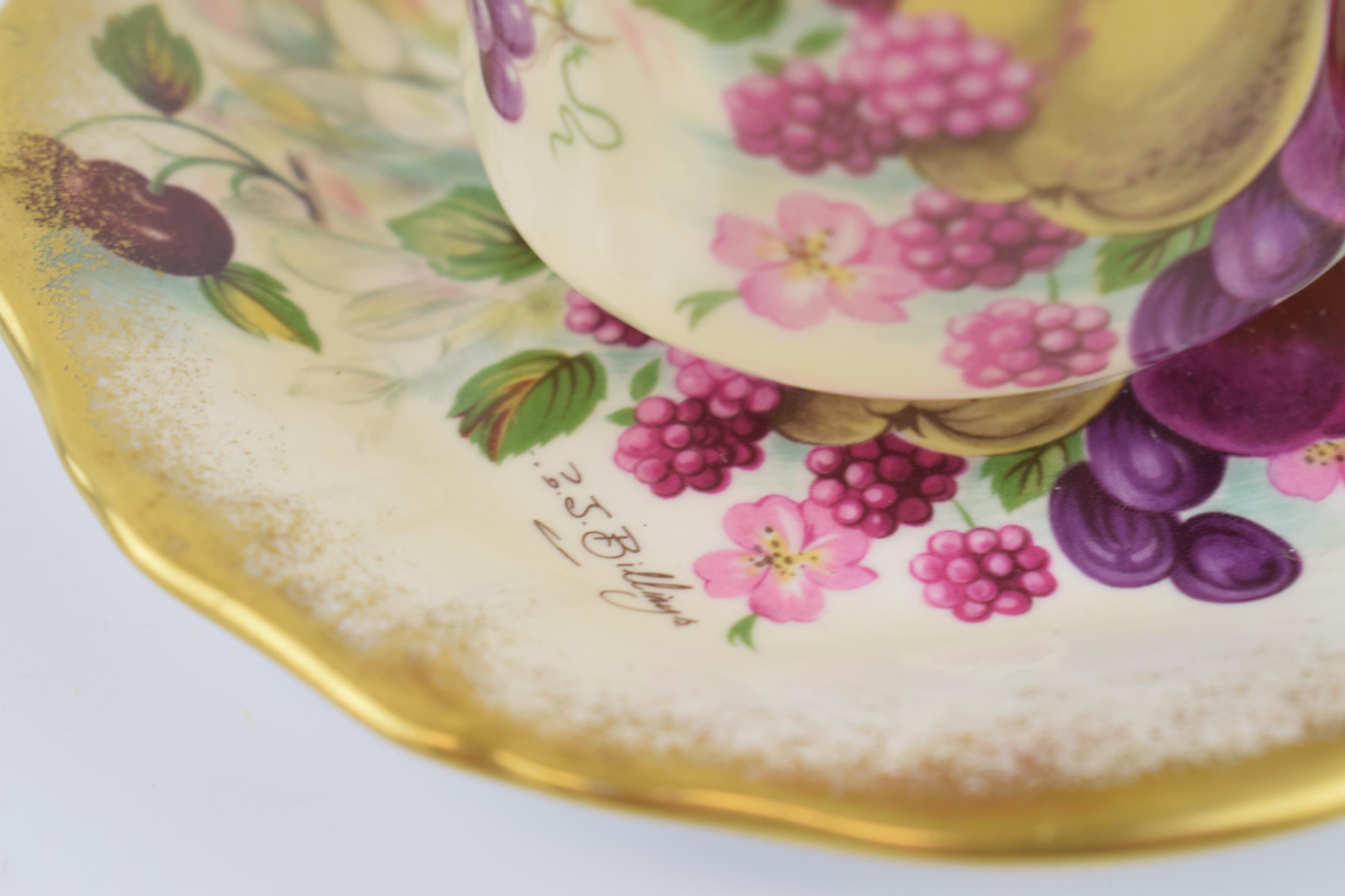 Hammersley bone china fruit pattern cup and saucer 'R J Billings' (2). In good condition with no - Image 3 of 5