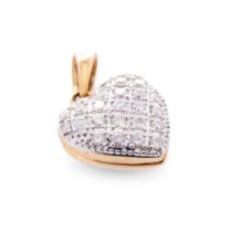 A 9ct gold heart locket, set twenty-four round brilliant-cut diamonds, total diamond weight