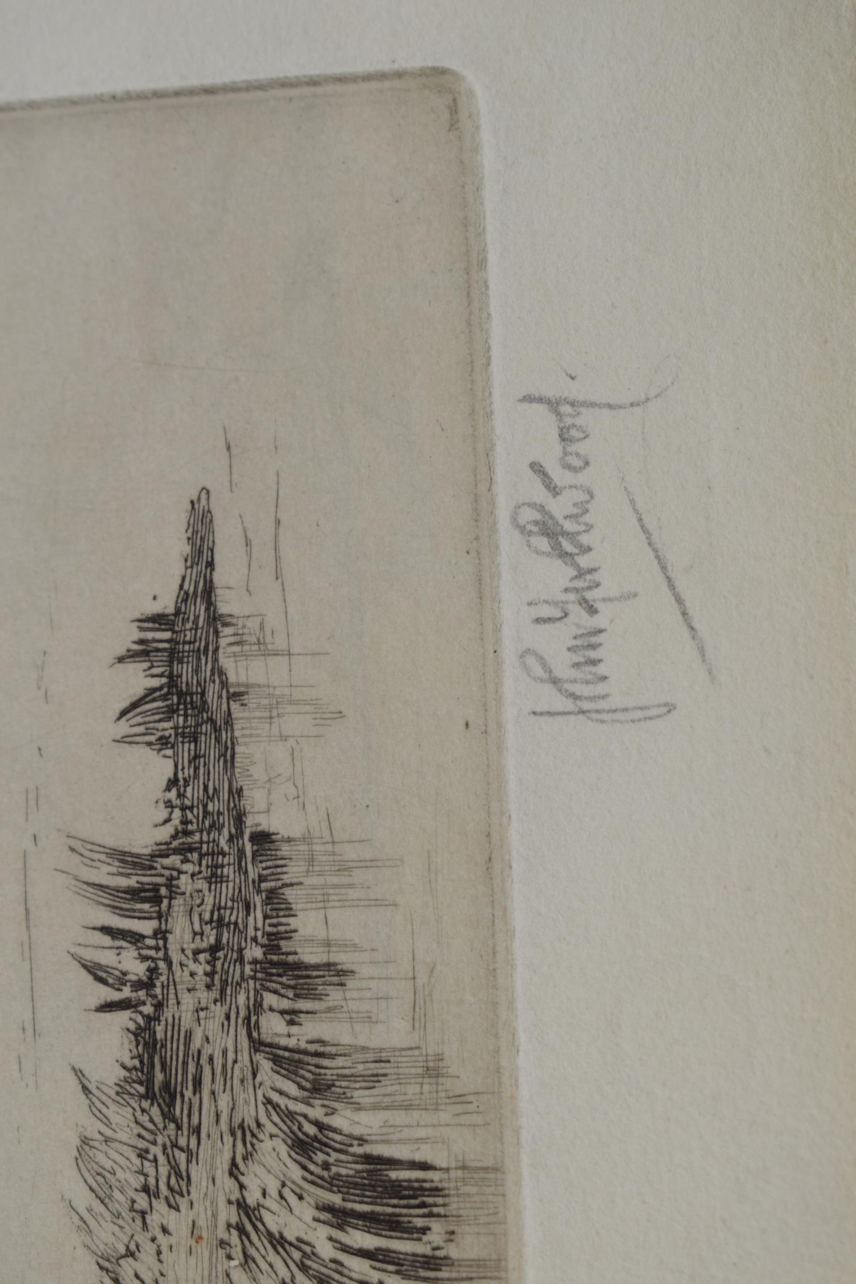 John Fullwodd. F.S.A Three signed etchings depicting river scenes. (3) 36cm x 21cm, 30cm x 24cm - Image 6 of 9