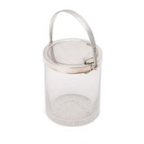 Hallmarked silver preserve pot with opening lid that opens with handle, Birm 1933, Wilson and