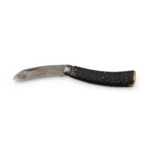 Real Knife Brand Sheffield Bone Handle Flat Cap Folding Pocket Knife Pruner early 1900s 10cm