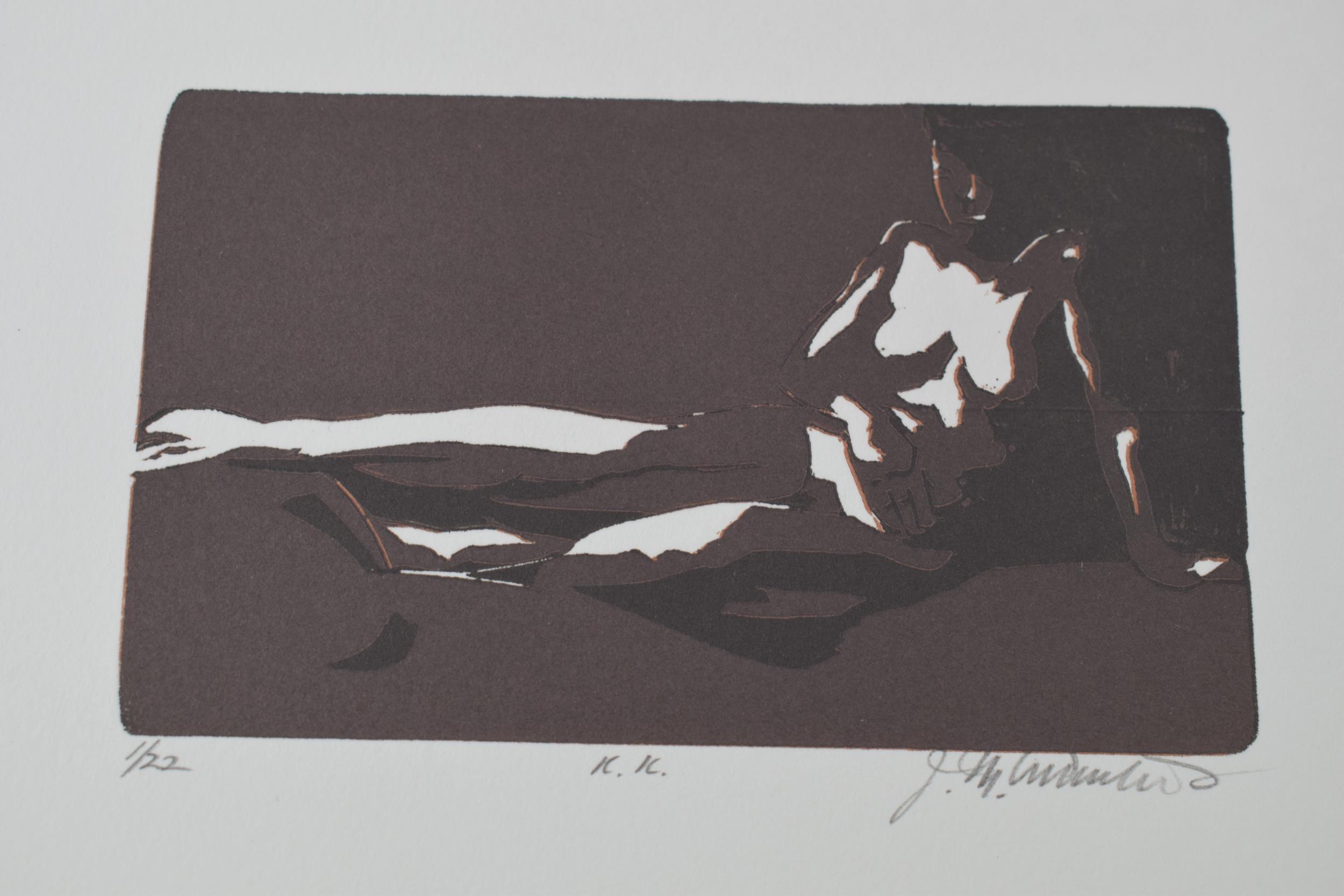 Two aquatint nudes, limited edition prints 1/28 and 1/22 'Torso' and 'K.K' indistinguishable - Image 3 of 3