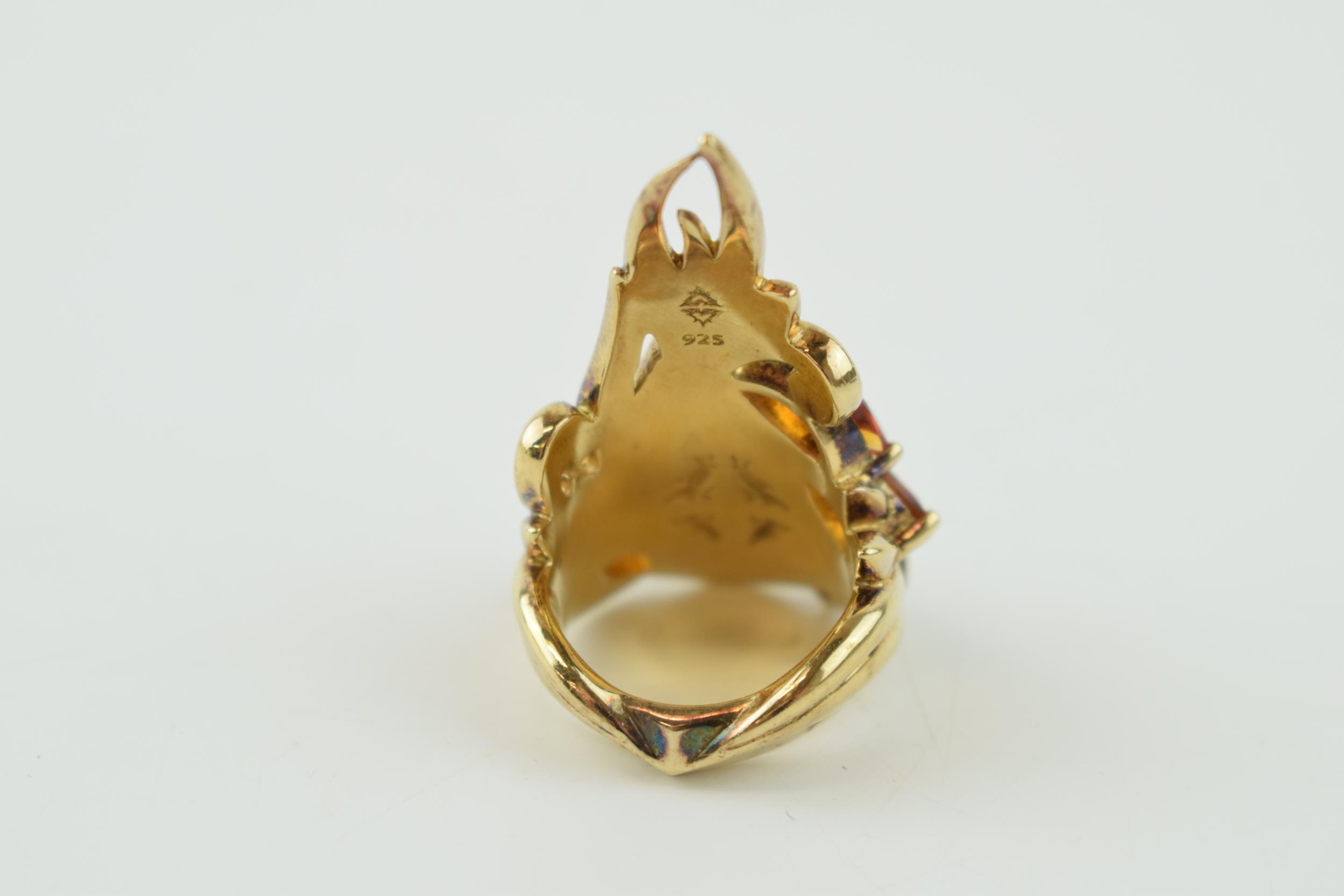 A Stephen Webster silver gilt citrine and gemstone ring, signed, boxed, 24.8 grams, size N/O. - Image 3 of 5