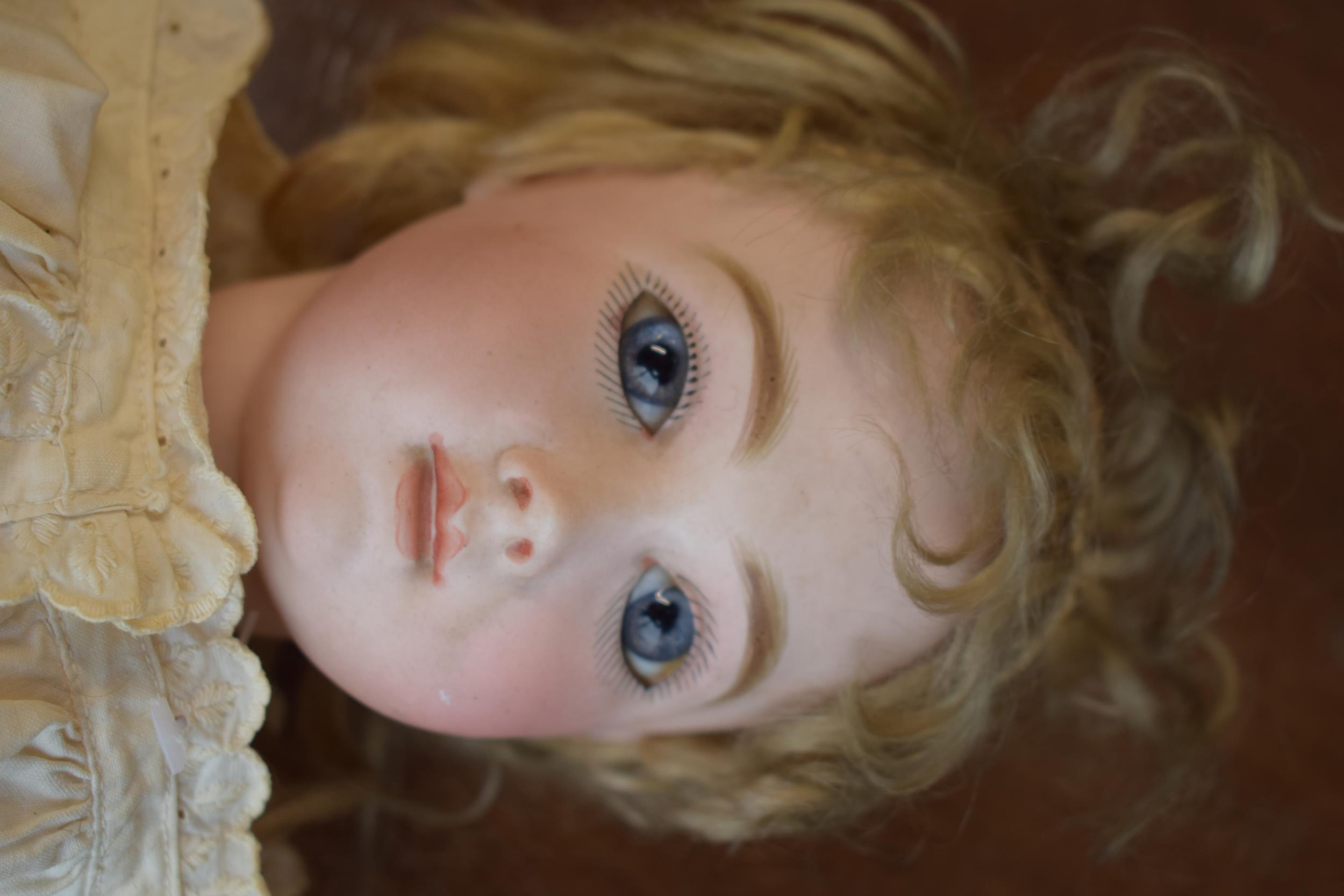 Bisque head antique doll, possibly Bro or Jumeau. Blue glass eyes with composite limbs. Height 52cm. - Bild 10 aus 53