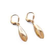 A pair of 9ct yellow gold drop earrings, stamped 375, 1.9 grams (2).