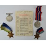 World War Two set of four medals, awarded to John Joseph Hayes' to include the Atlantic Star, the