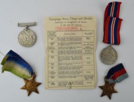 World War Two set of four medals, awarded to John Joseph Hayes' to include the Atlantic Star, the