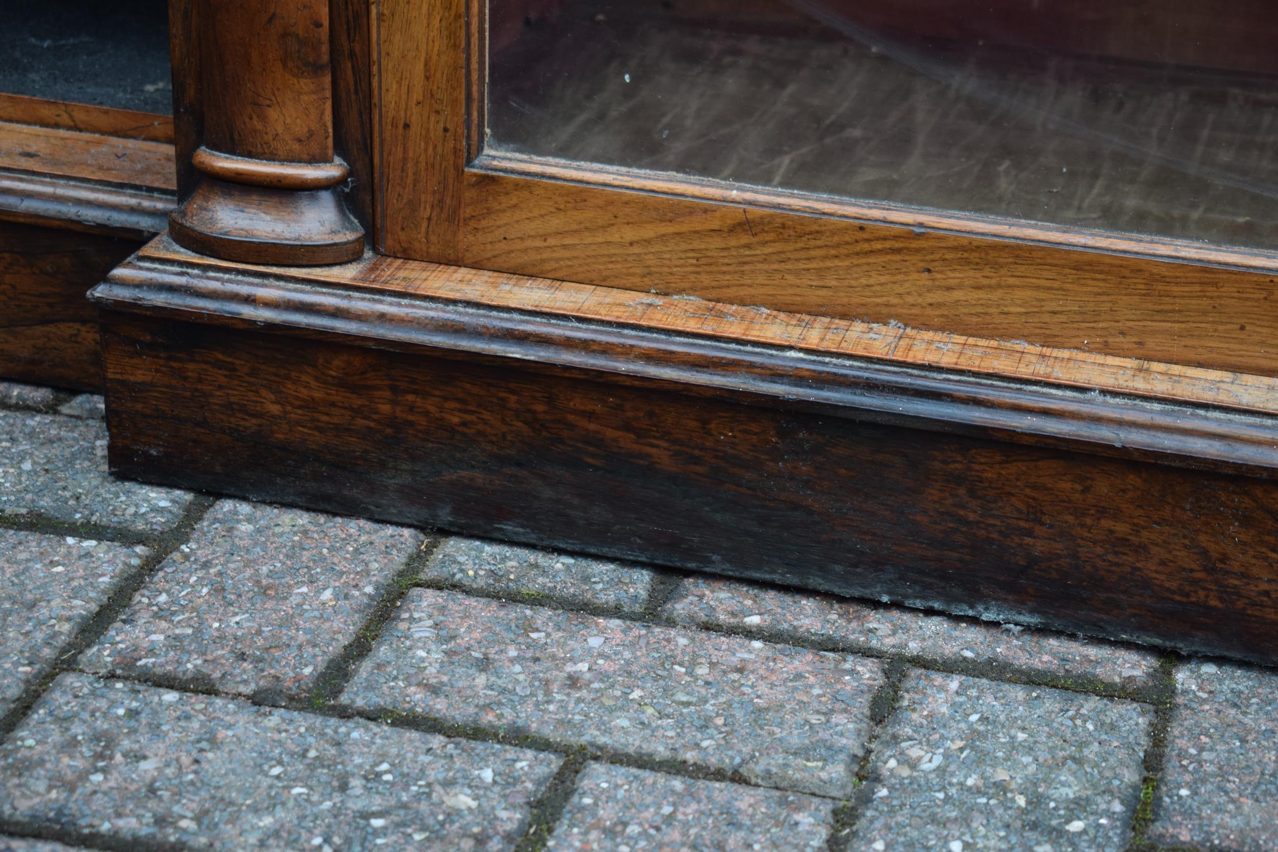 An oversized 19th century mahogany breakfront sideboard credenza with central glazed cabinet, - Image 12 of 13