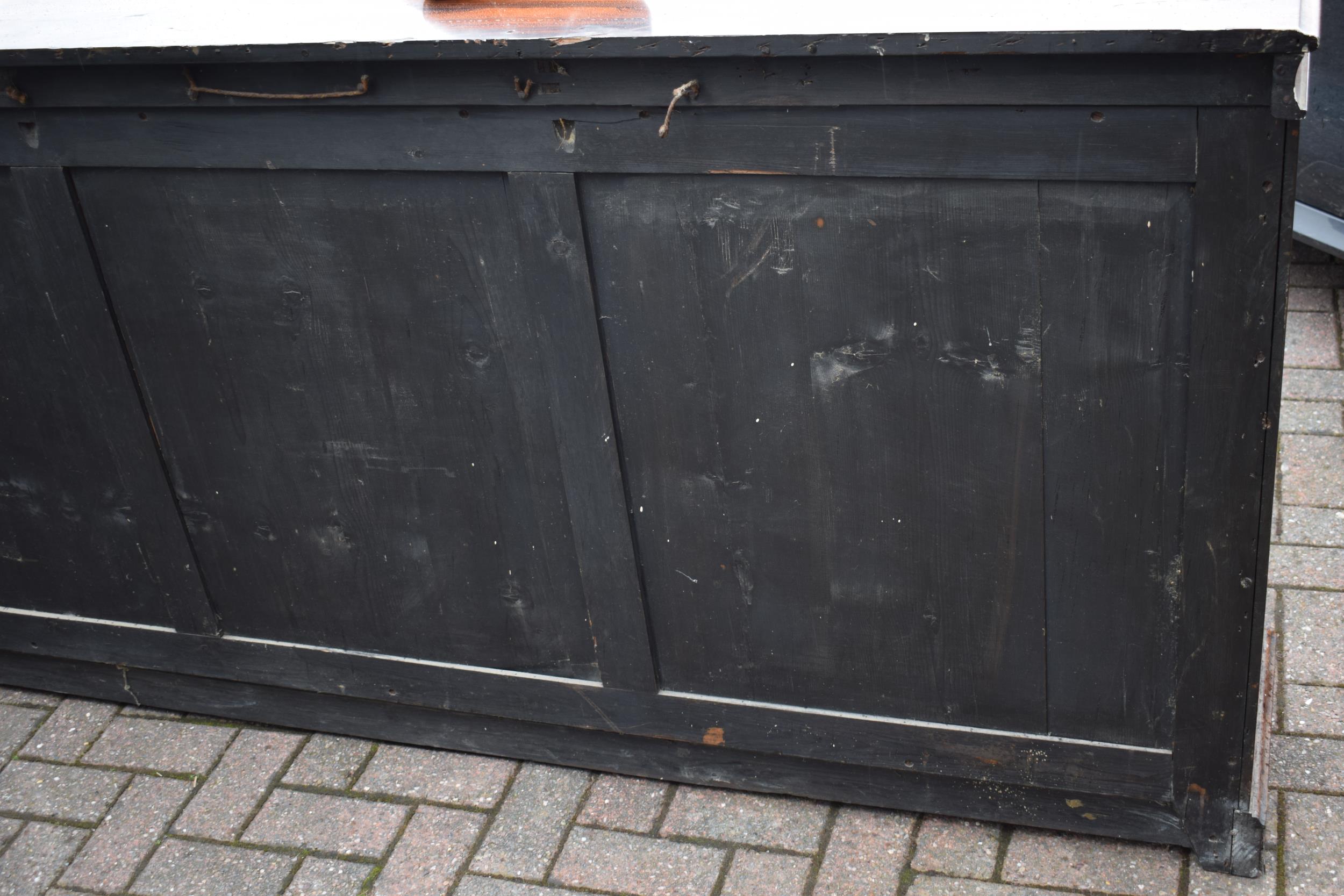 An oversized 19th century mahogany breakfront sideboard credenza with central glazed cabinet, - Image 6 of 13