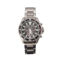 Citizen Eco-Drive gentleman's wristwatch, chronograph with luminous hour markers. Case diameter