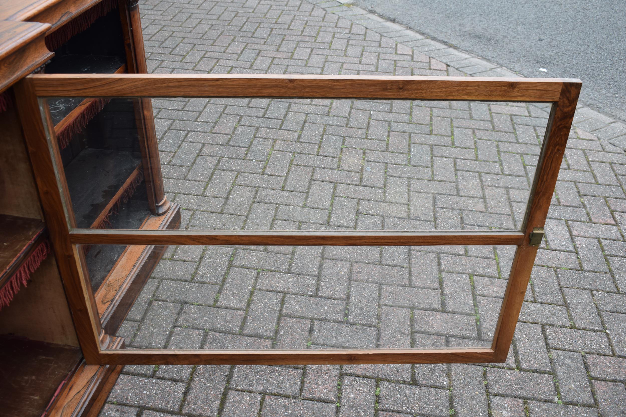 An oversized 19th century mahogany breakfront sideboard credenza with central glazed cabinet, - Image 10 of 13