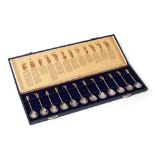 A cased set of twelve silver spoons, The Tichborne Celebrities, 264g