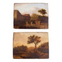 Charles Morris Senior: A pair of oils on boards, stuck onto wooden panels, signed C Morris Snr,