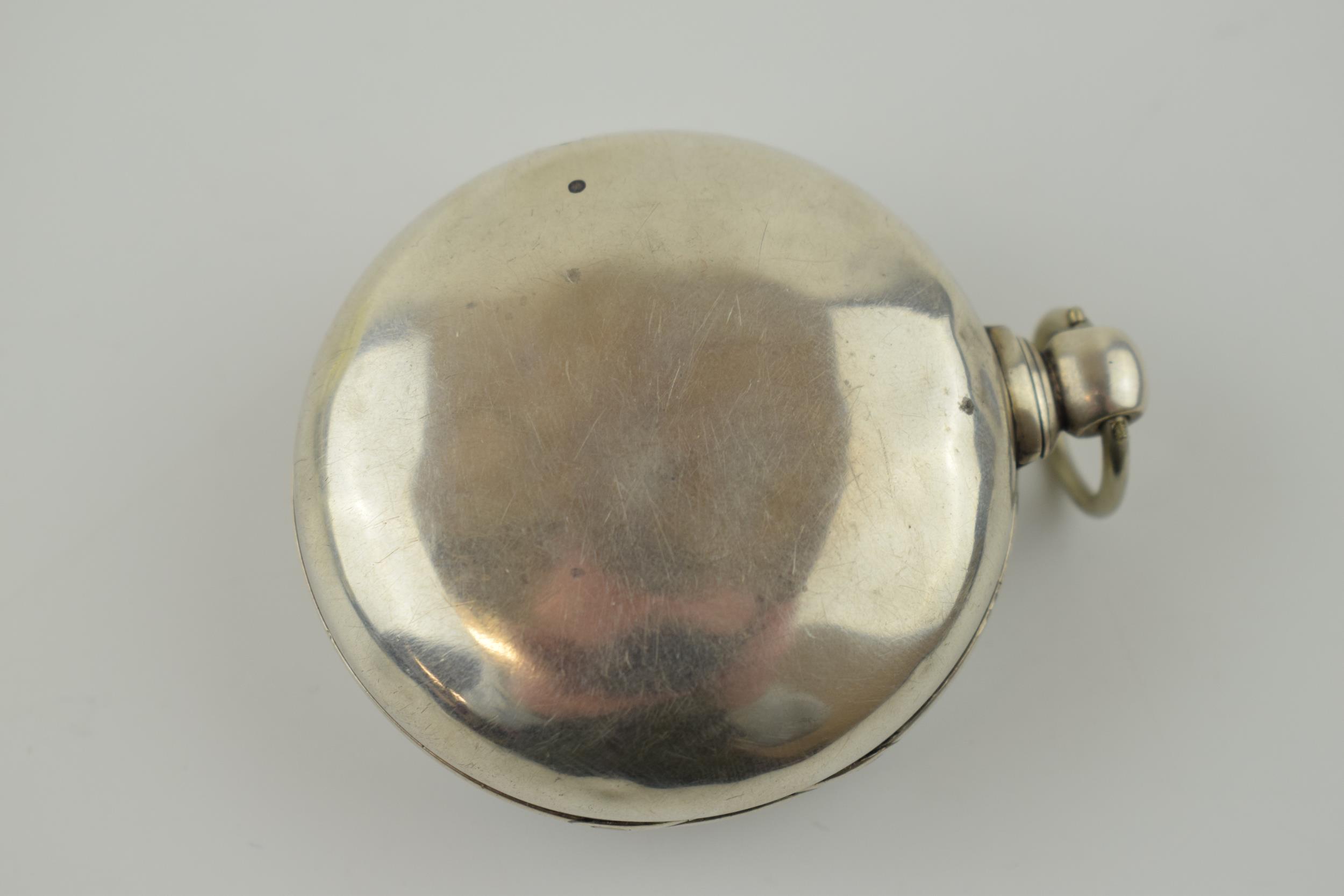 Silver pair cased pocket watch, London 1908, untested. Hinge broken to interior case. - Image 3 of 5